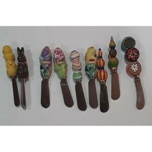 Easter Spring Knifes, Lot of 9 Vintage - Cheese & Butter Spreader